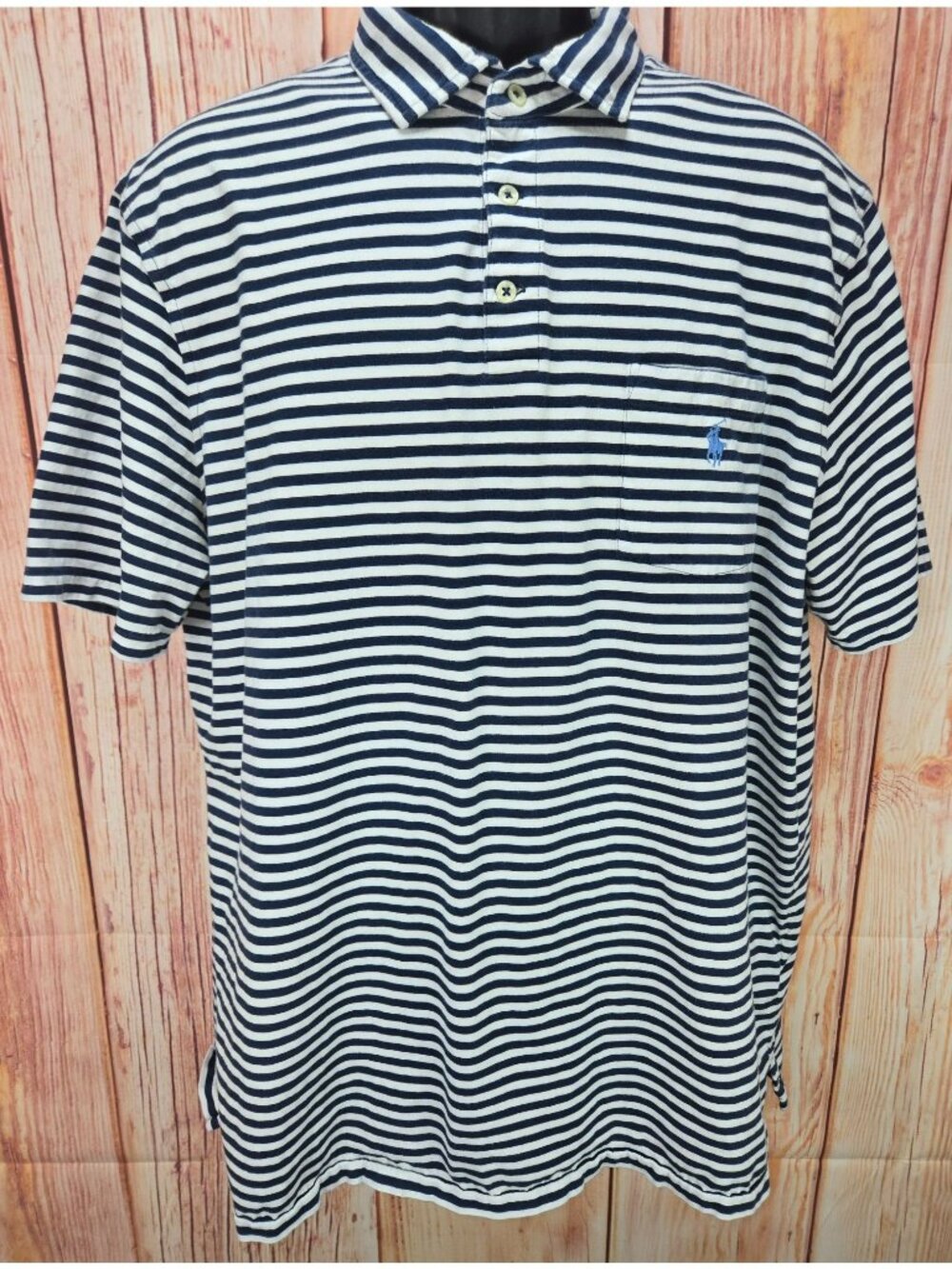 Polo Ralph Lauren Mens Classic Fit Navy Striped Polo XL